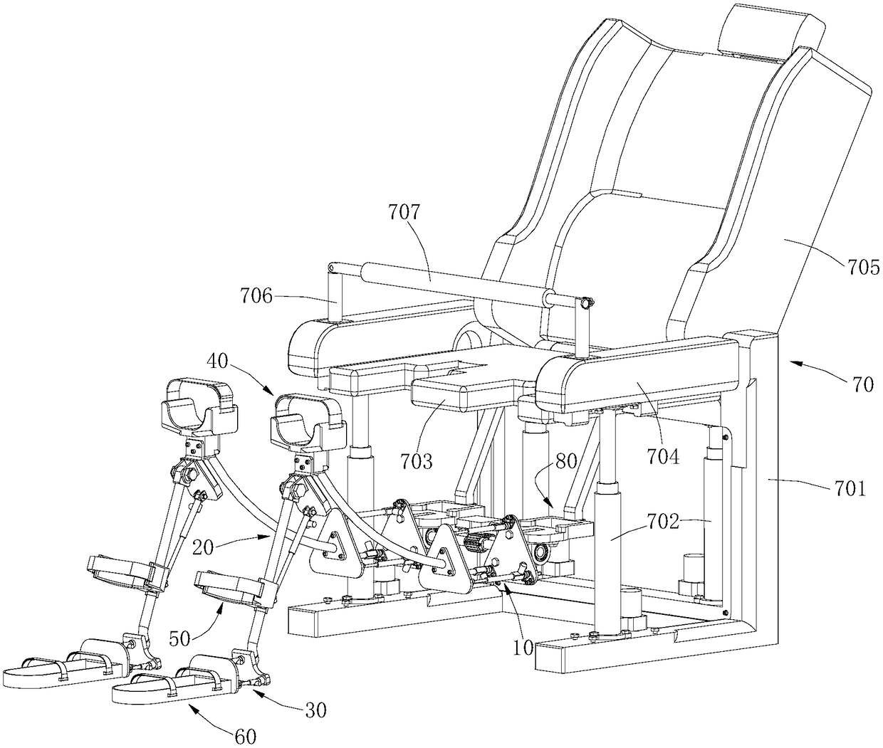 A multi-posture lower limb health training chair