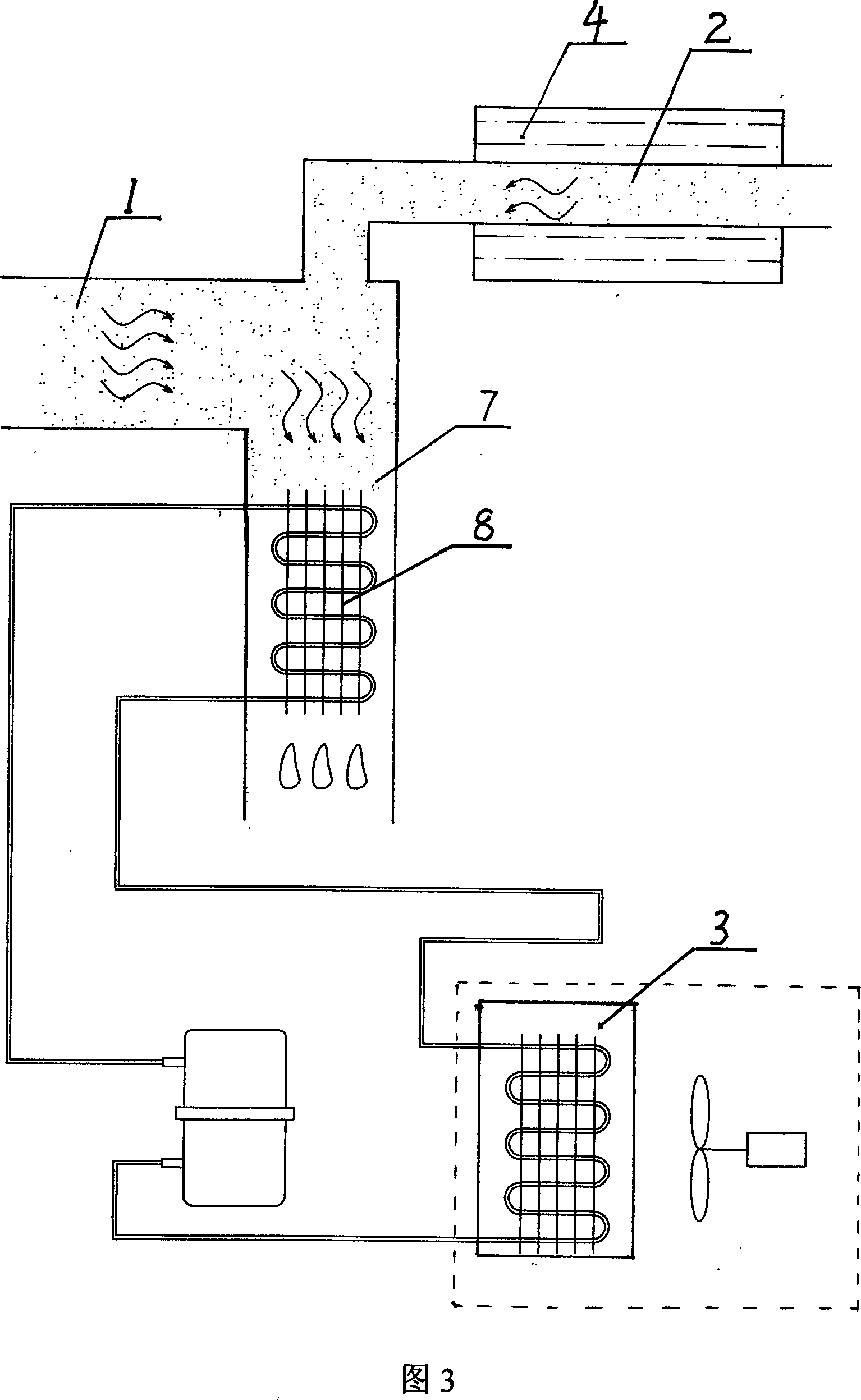 Device for recovering solvent in wind cooling type dry washing machine