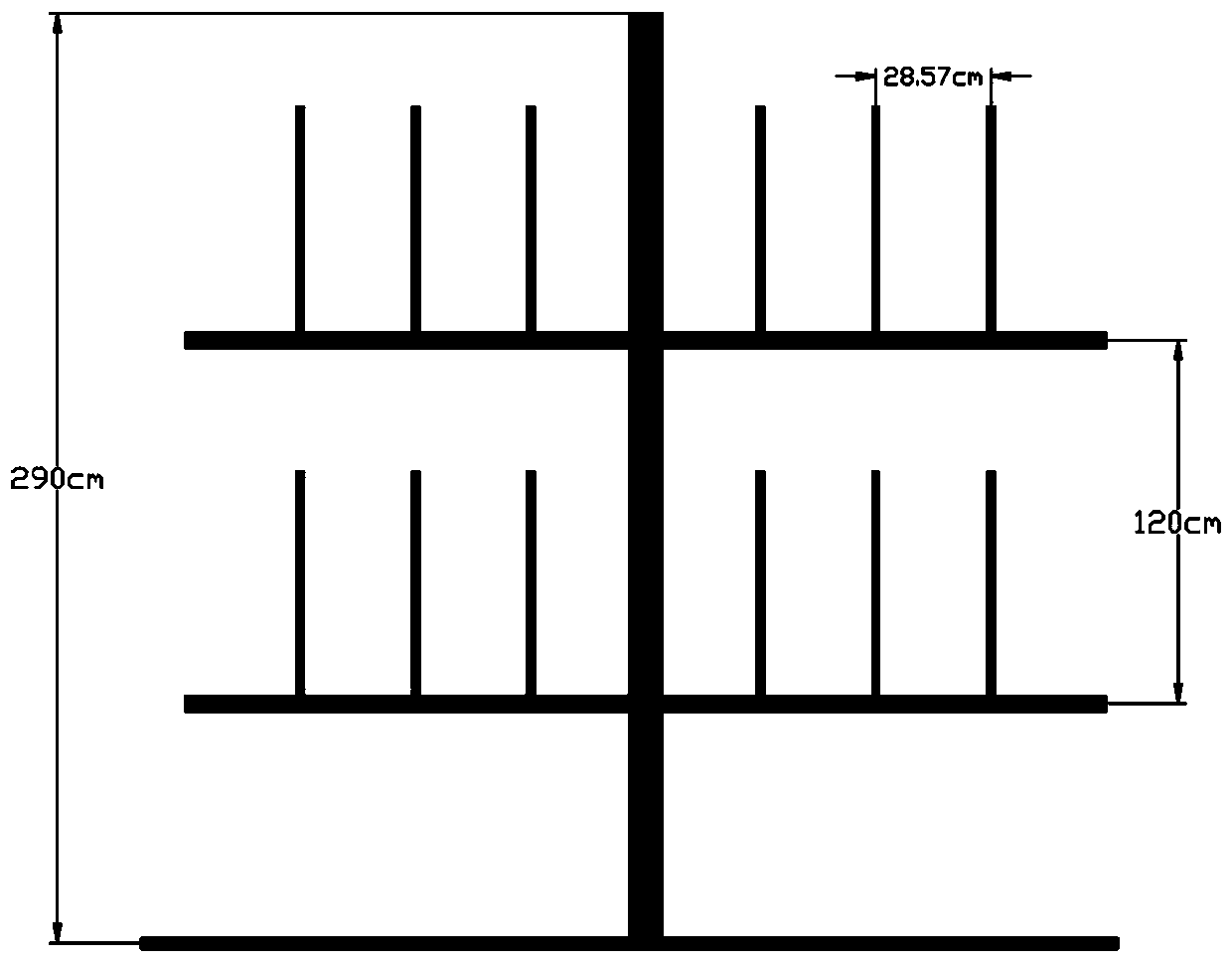 A kind of pear tree "four-arm trellis shape" tree shape and shaping method