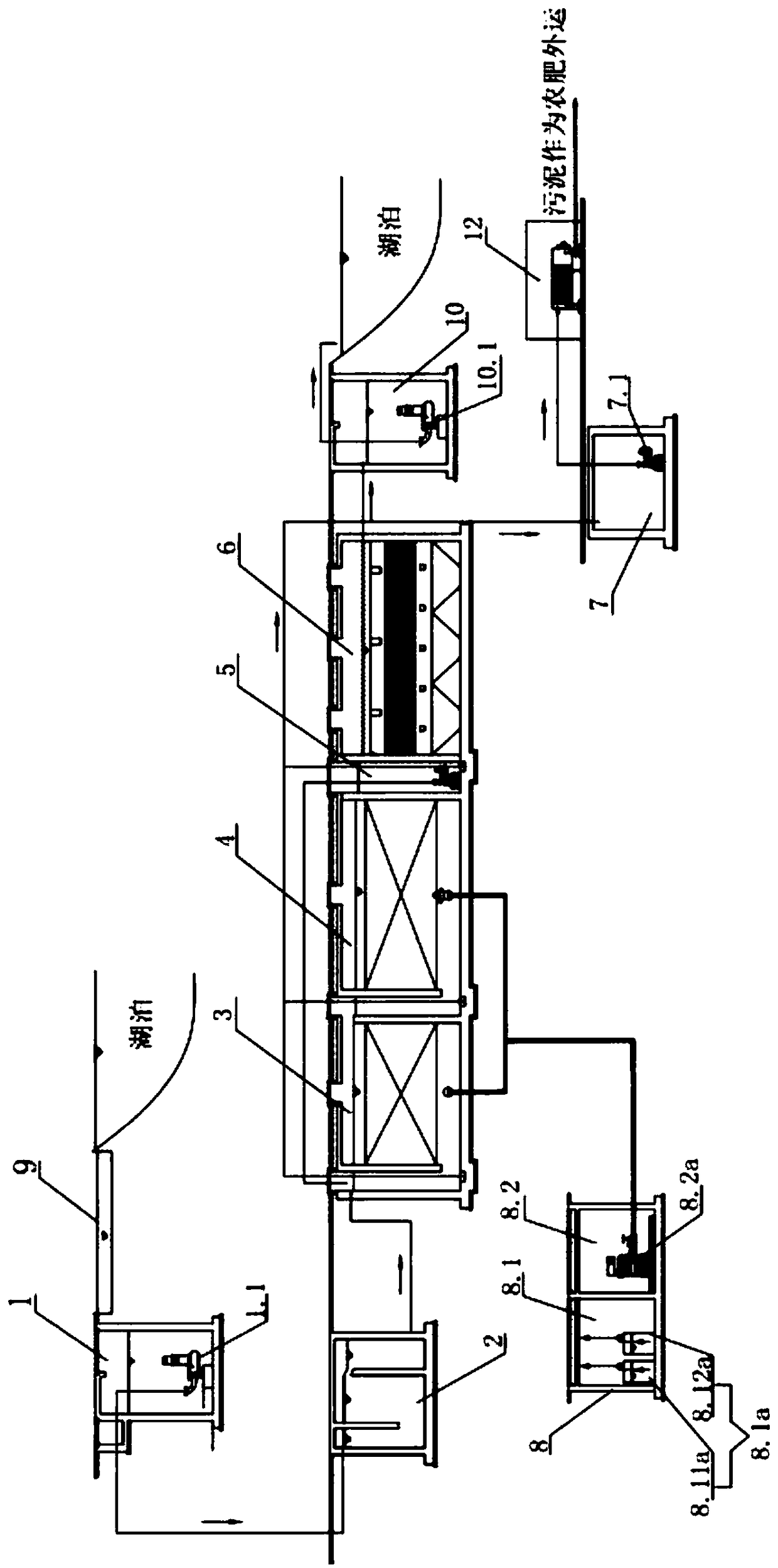 Lake water purifying treatment system for improving lake water quality