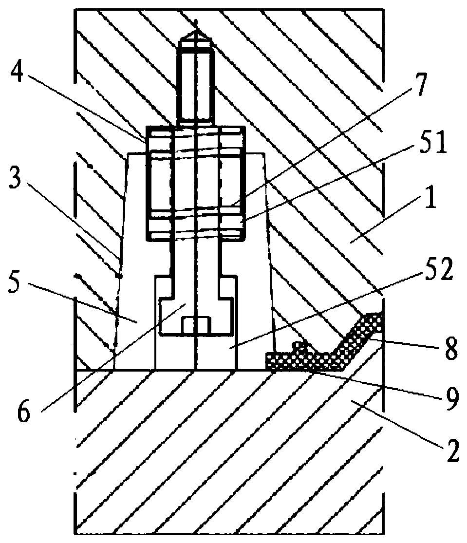 Pre-ejection elastic block mechanism for mold