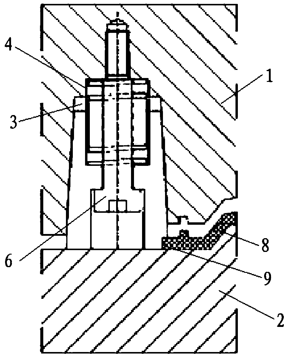 Pre-ejection elastic block mechanism for mold