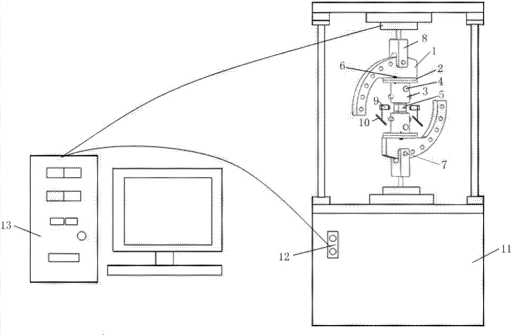 Loading device and loading method for three-dimensional compound type crack growth test