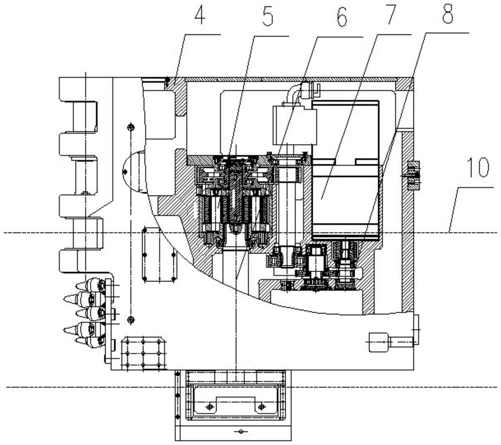 Semi-suspended thin seam mining machine traction part with crushing device