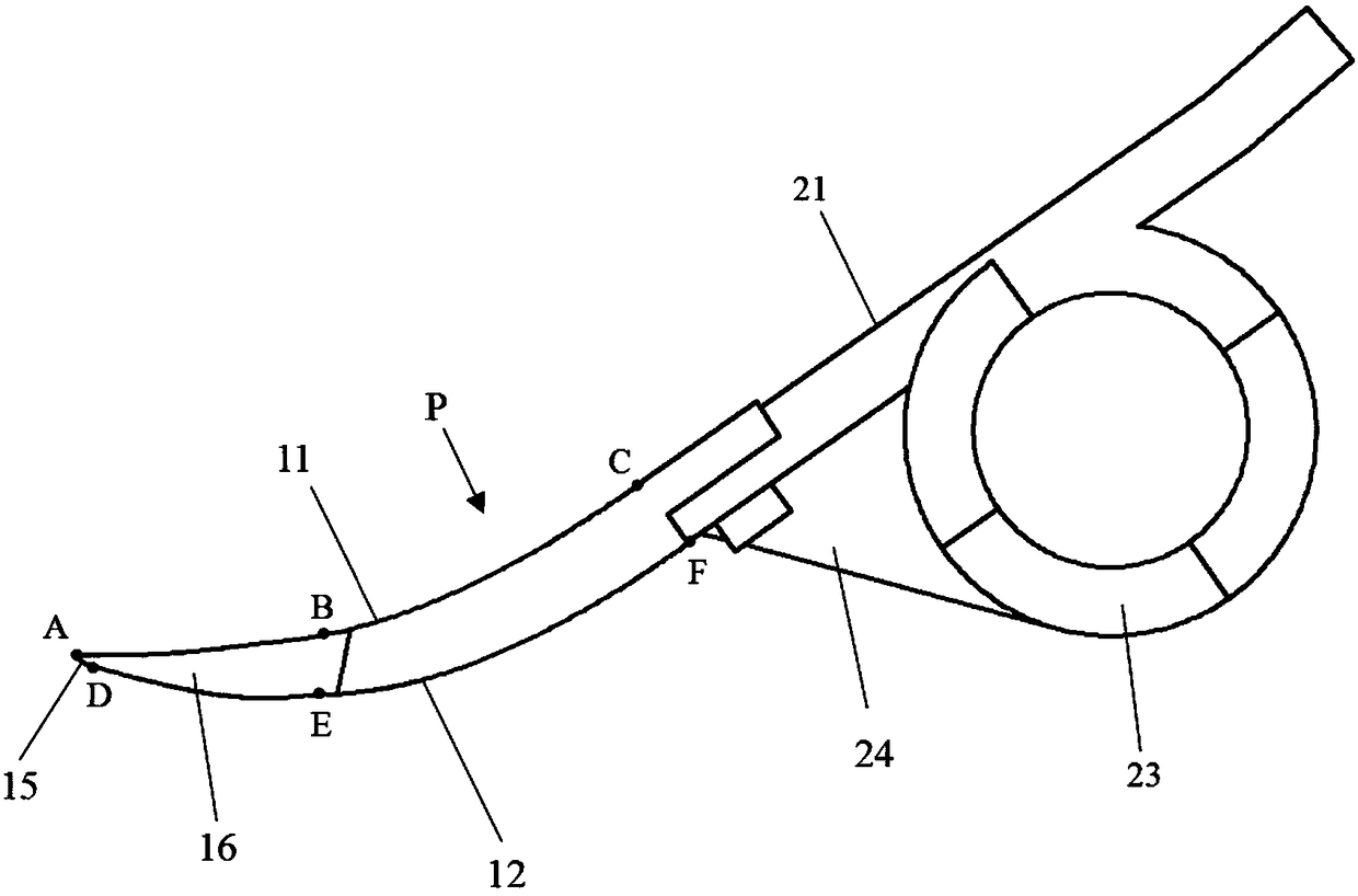 Bionic digging shovel blade for potatoes