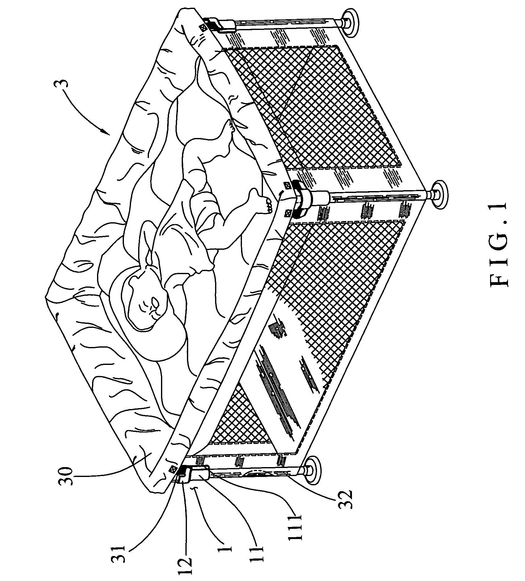 Fixing device for bed cushion of playpen