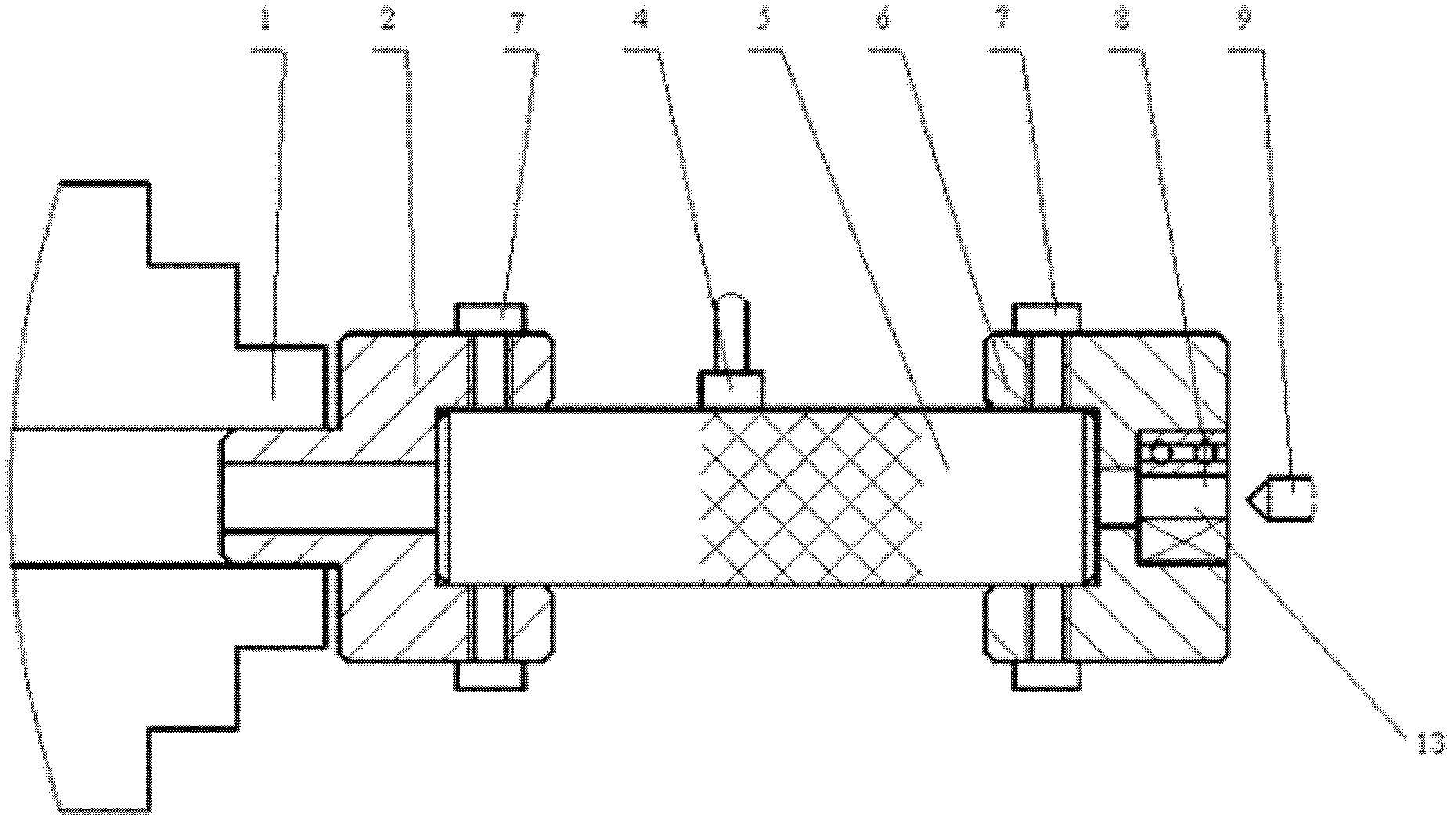 Clamp splice composite set specially used for centre-hole-free shaft section knurling process