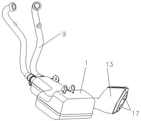 Box type silencer of motorcycle