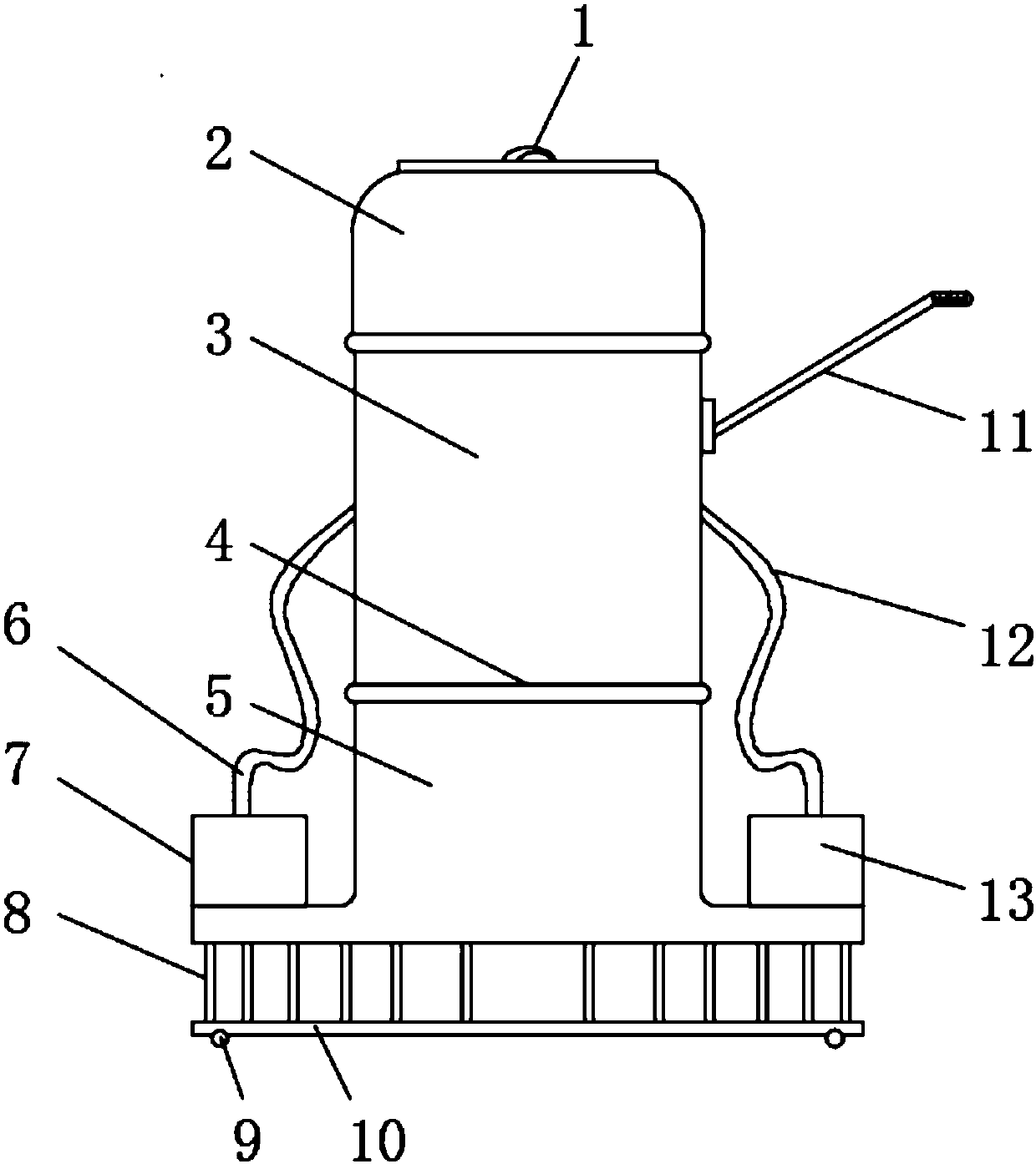 Dish-washing machine auxiliary device realizing telescoping and rotation