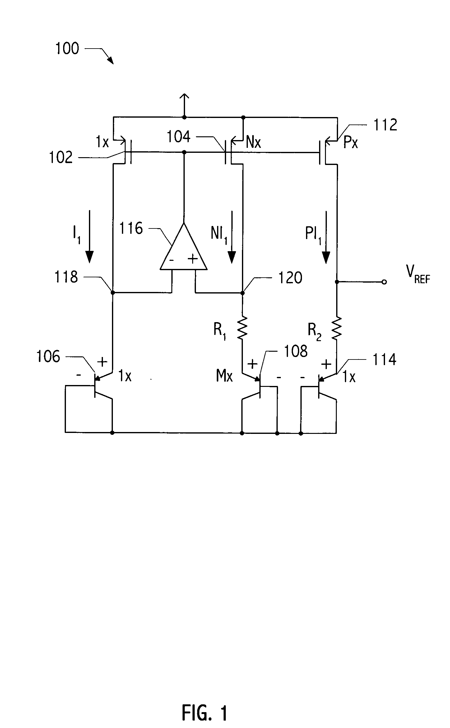 Voltage reference generator circuit using low-beta effect of a CMOS bipolar transistor