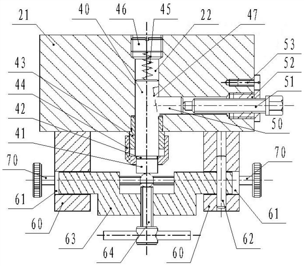 Double-journal rectifying blade center hole drilling clamp and using method thereof