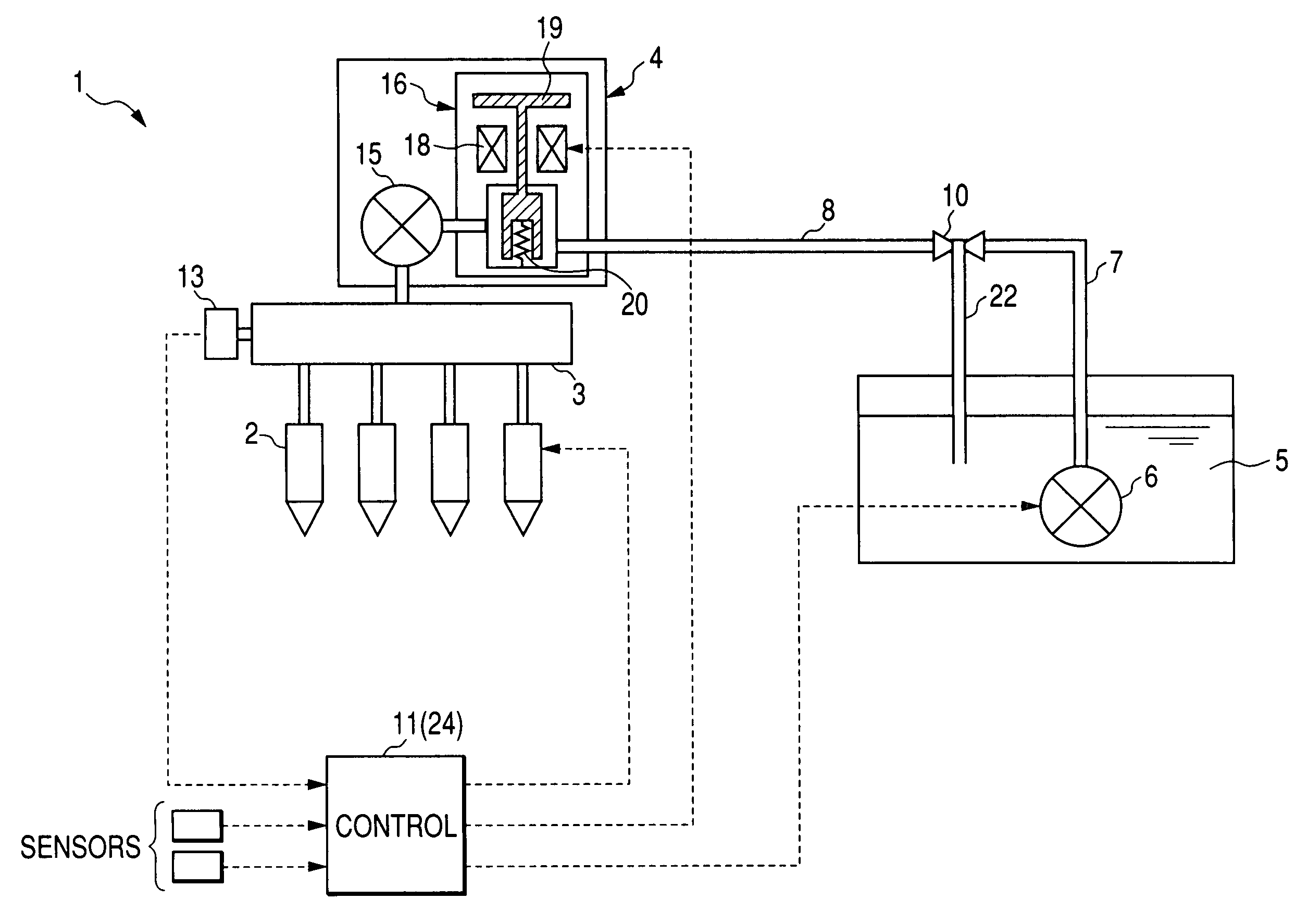 Fuel injection system monitoring abnormal pressure in inlet of fuel pump