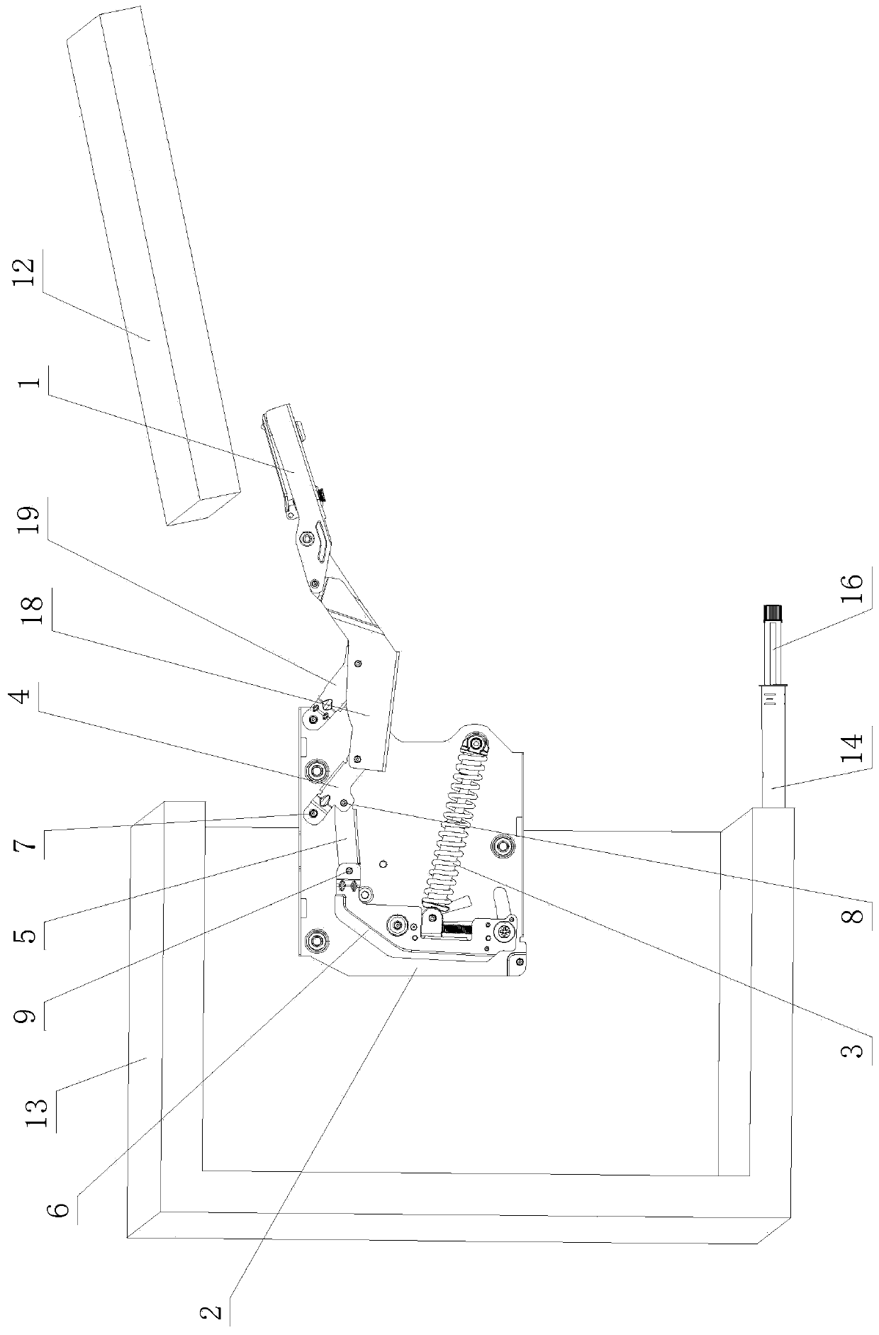 Automatic pressing, upturning, opening and closing structure for furniture