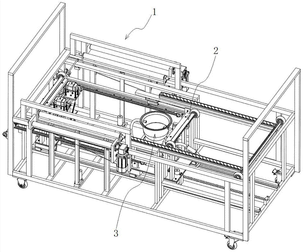 An automatic defecation device for the bed of a paralyzed patient