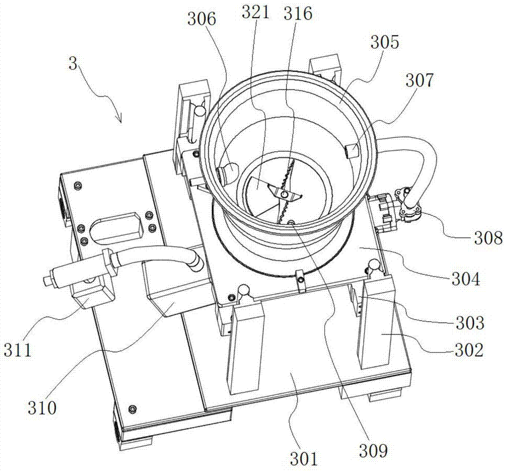 An automatic defecation device for the bed of a paralyzed patient