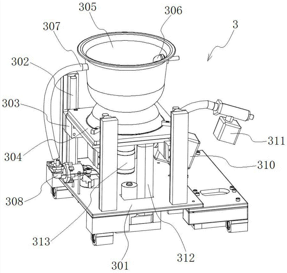 An automatic defecation device for the bed of a paralyzed patient