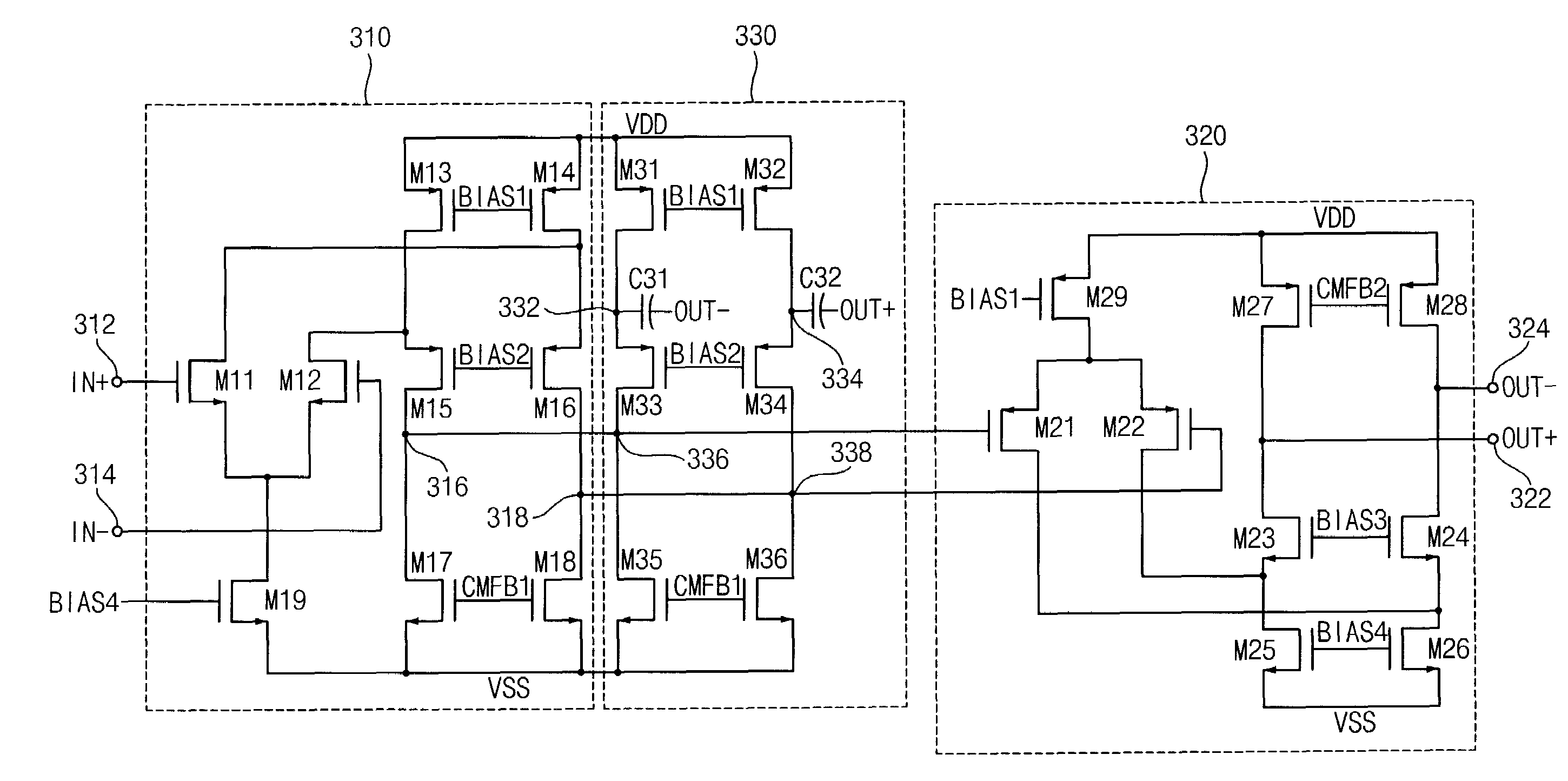 Low-voltage operational amplifier and operational amplifying method