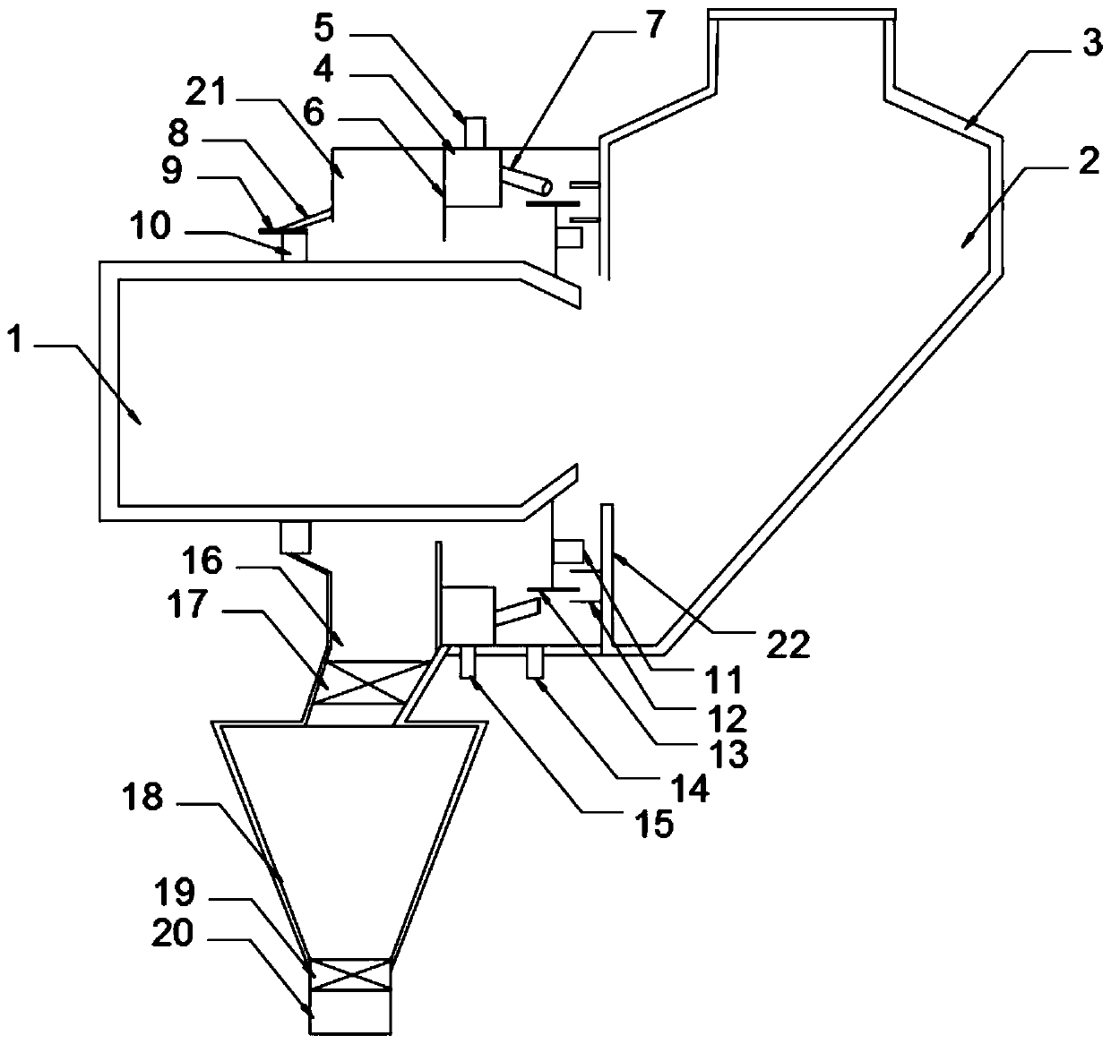 A sealing device for preventing air leakage at the kiln tail of a rotary kiln