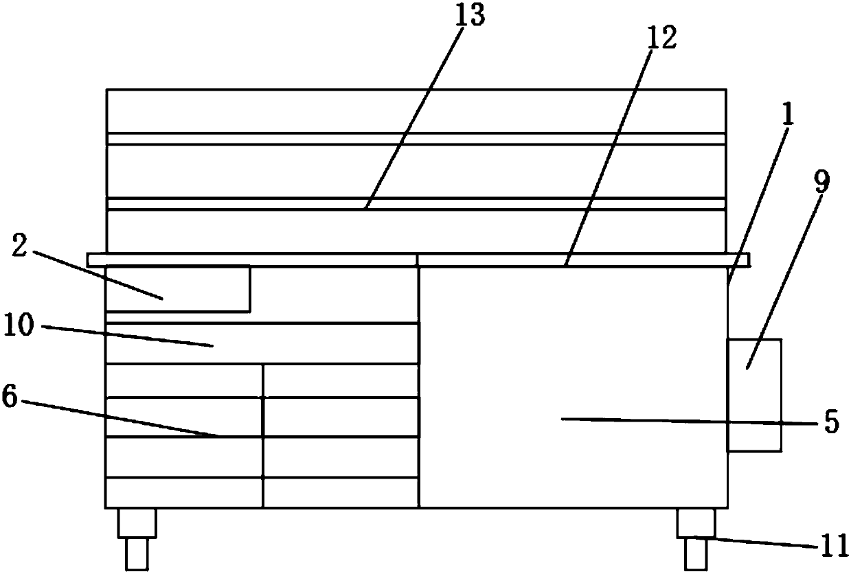 Home-use type kitchen energy-saving double-pass workbench