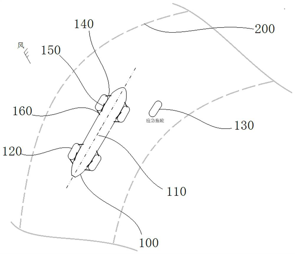 Unpowered ship auxiliary driving equipment based on steering river channel and driving method thereof