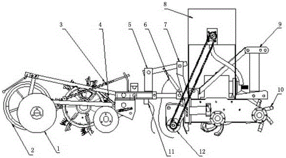 Multifunctional combined no-tillage film laying and dibbling machine