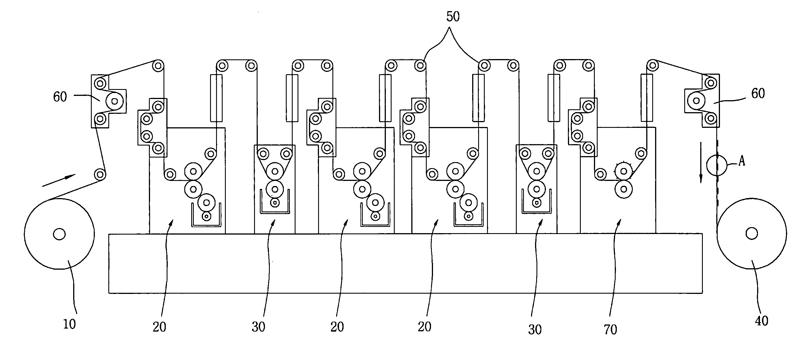 Method and apparatus for manufacturing electronic device using roll-to-roll rotary pressing process