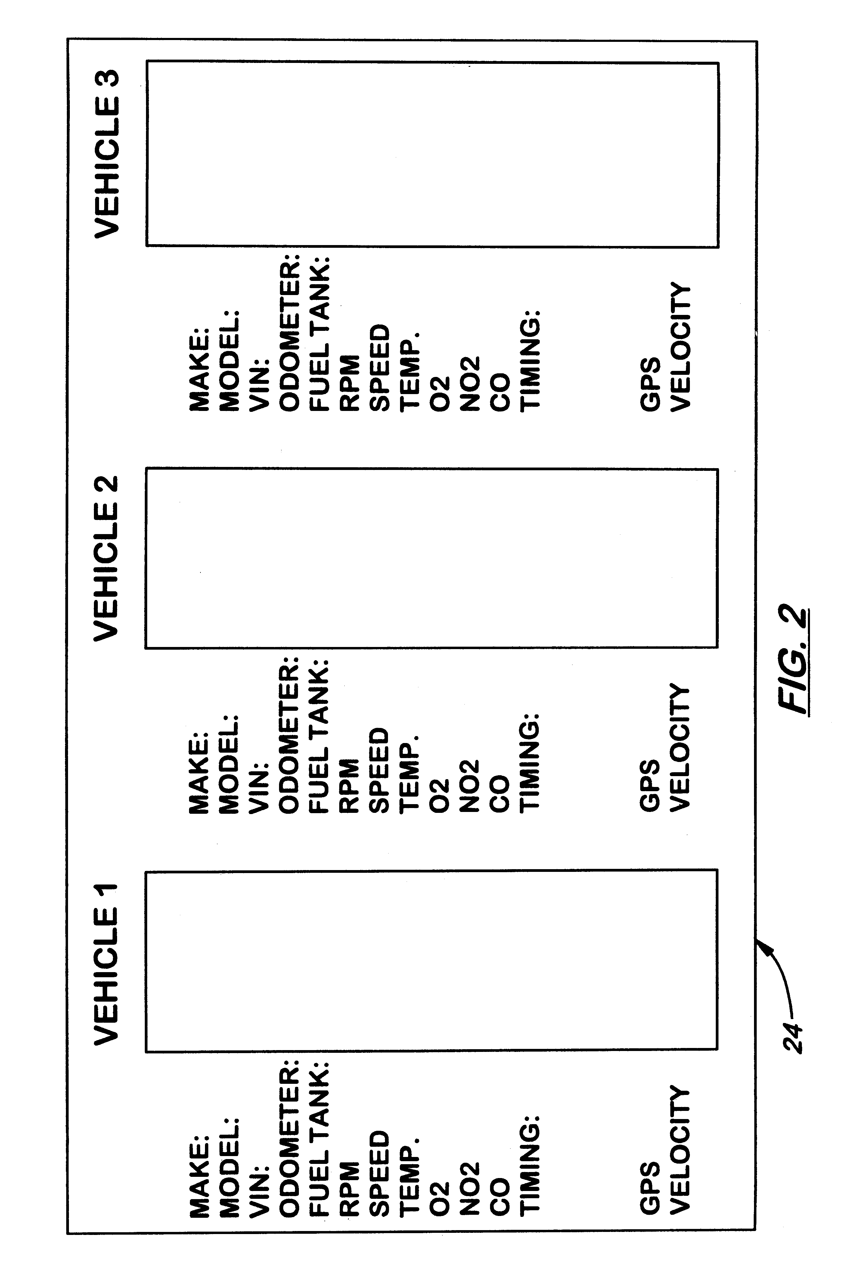 System for transmitting and displaying multiple, motor vehicle information