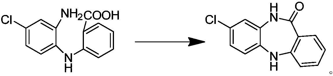 Synthetic method of key intermediate for preparing clozapine