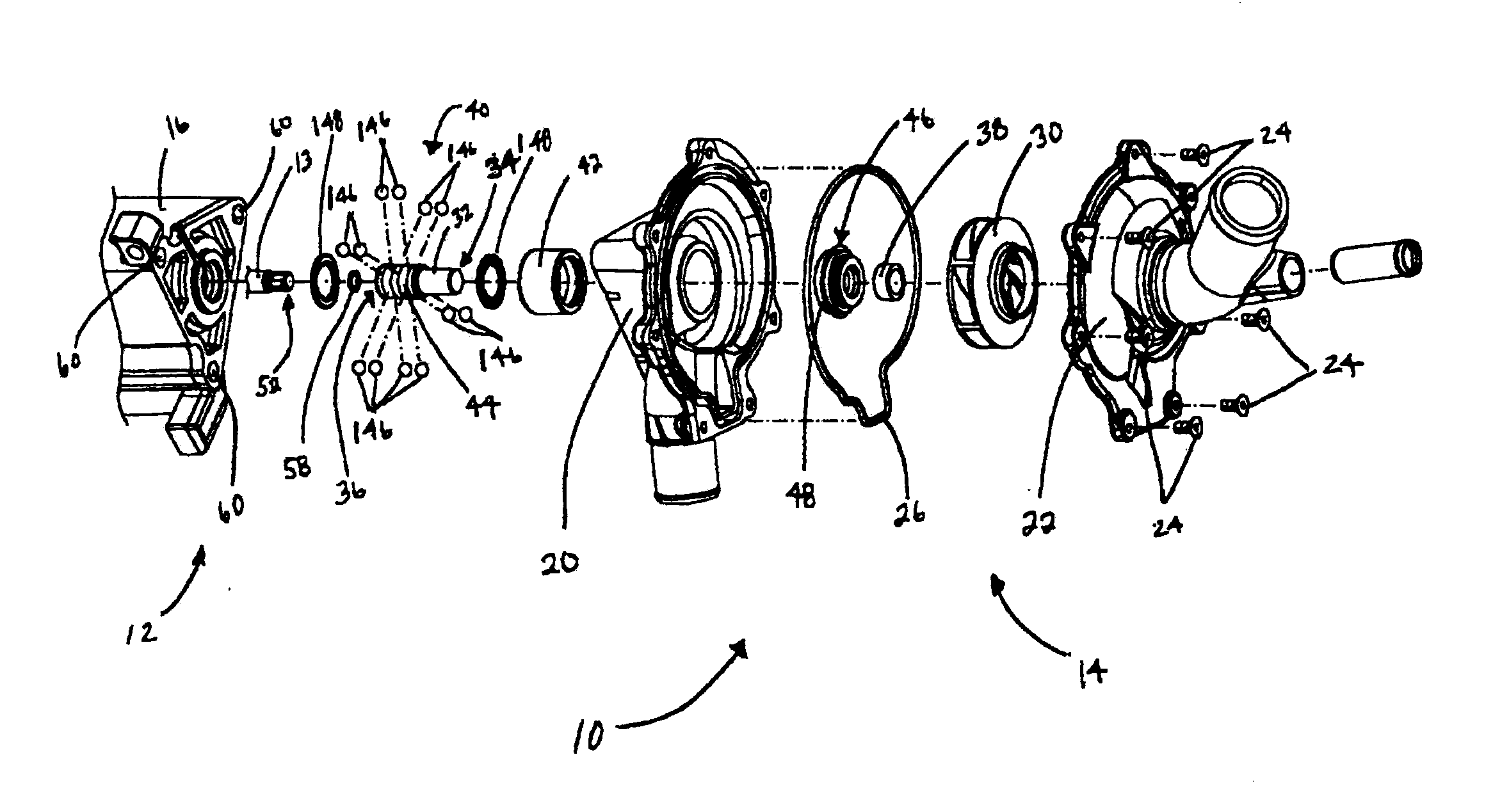 Power steering pump and water pump assembly