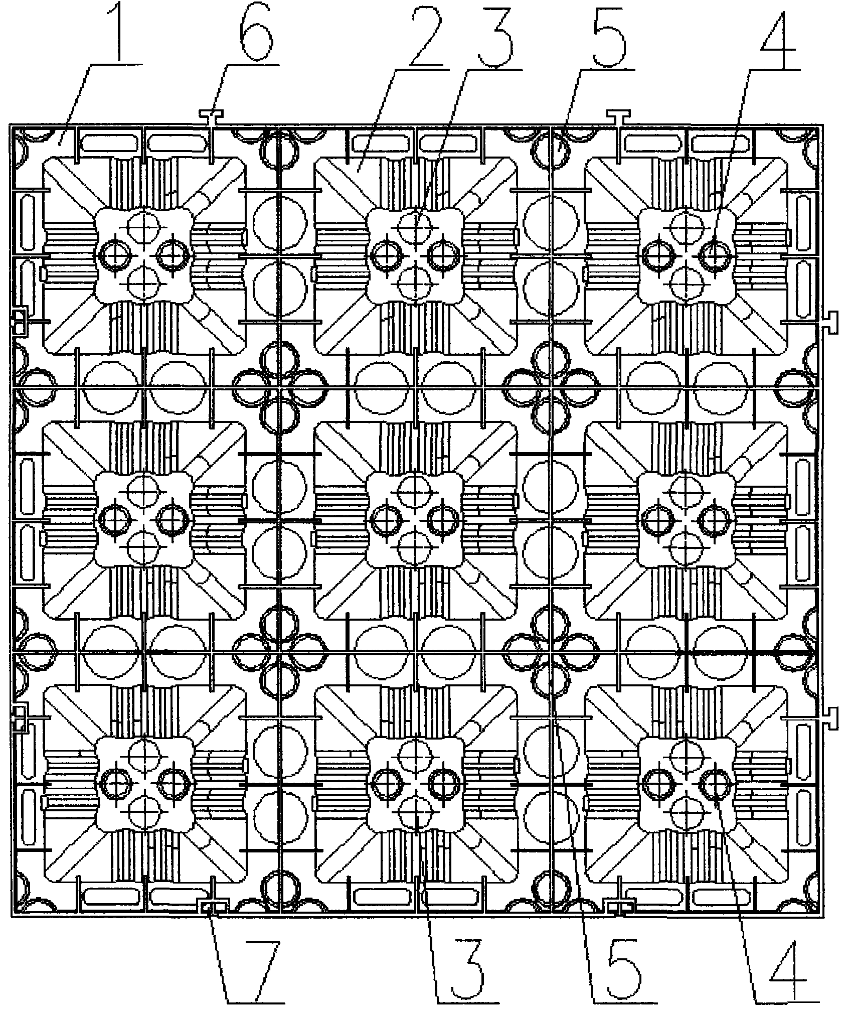 Multipurpose integrated plastic supporting module and splicing structure thereof