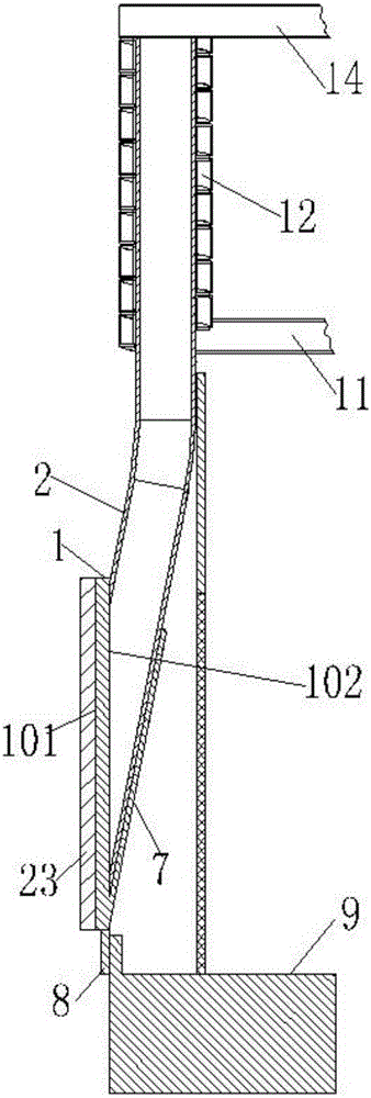 Heat pipe radiator with vertical heat conduction surface