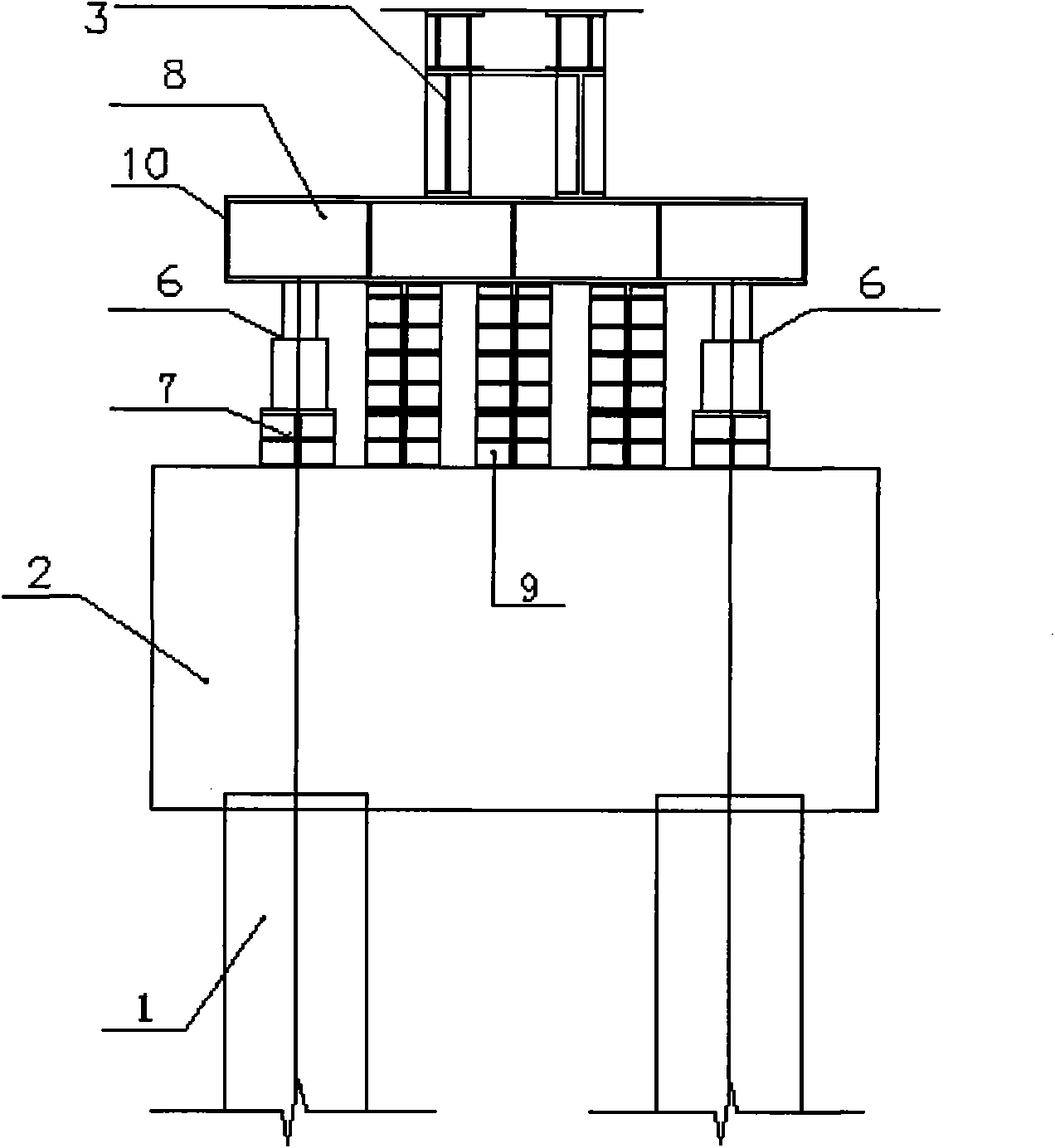 Process method for rectifying deviation of open caisson by jacking balance of jack