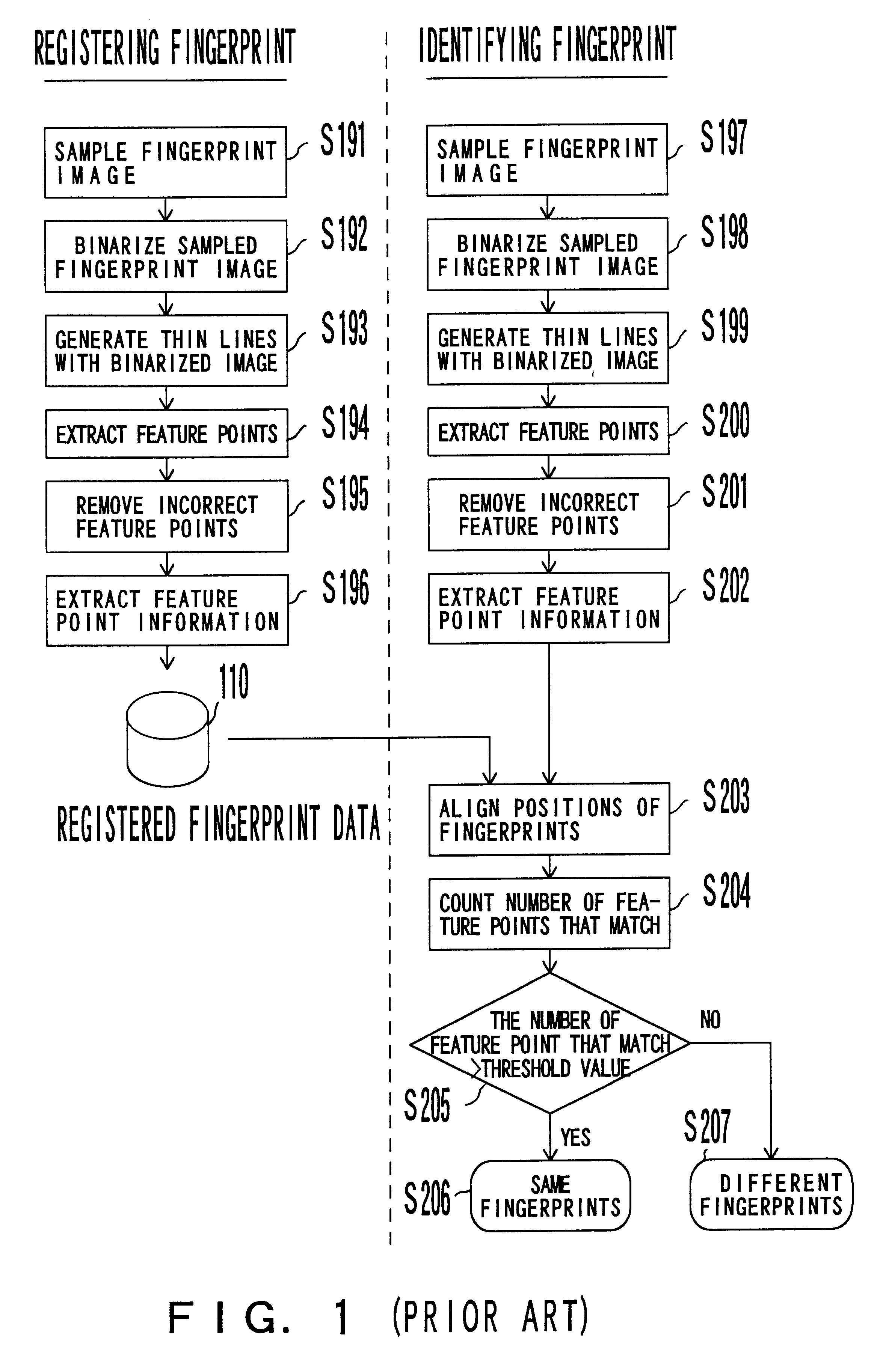 Fingerprint registering apparatus, fingerprint identifying apparatus, and fingerprint identifying method