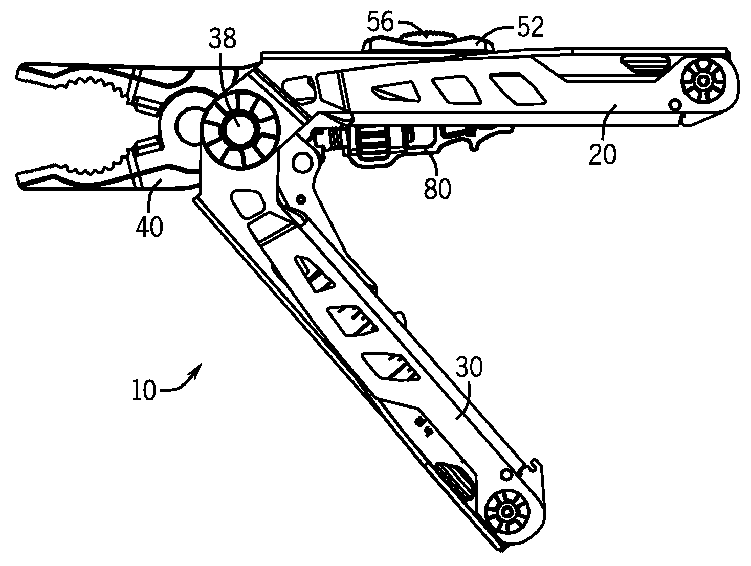 Multi-function tool with locking pliers