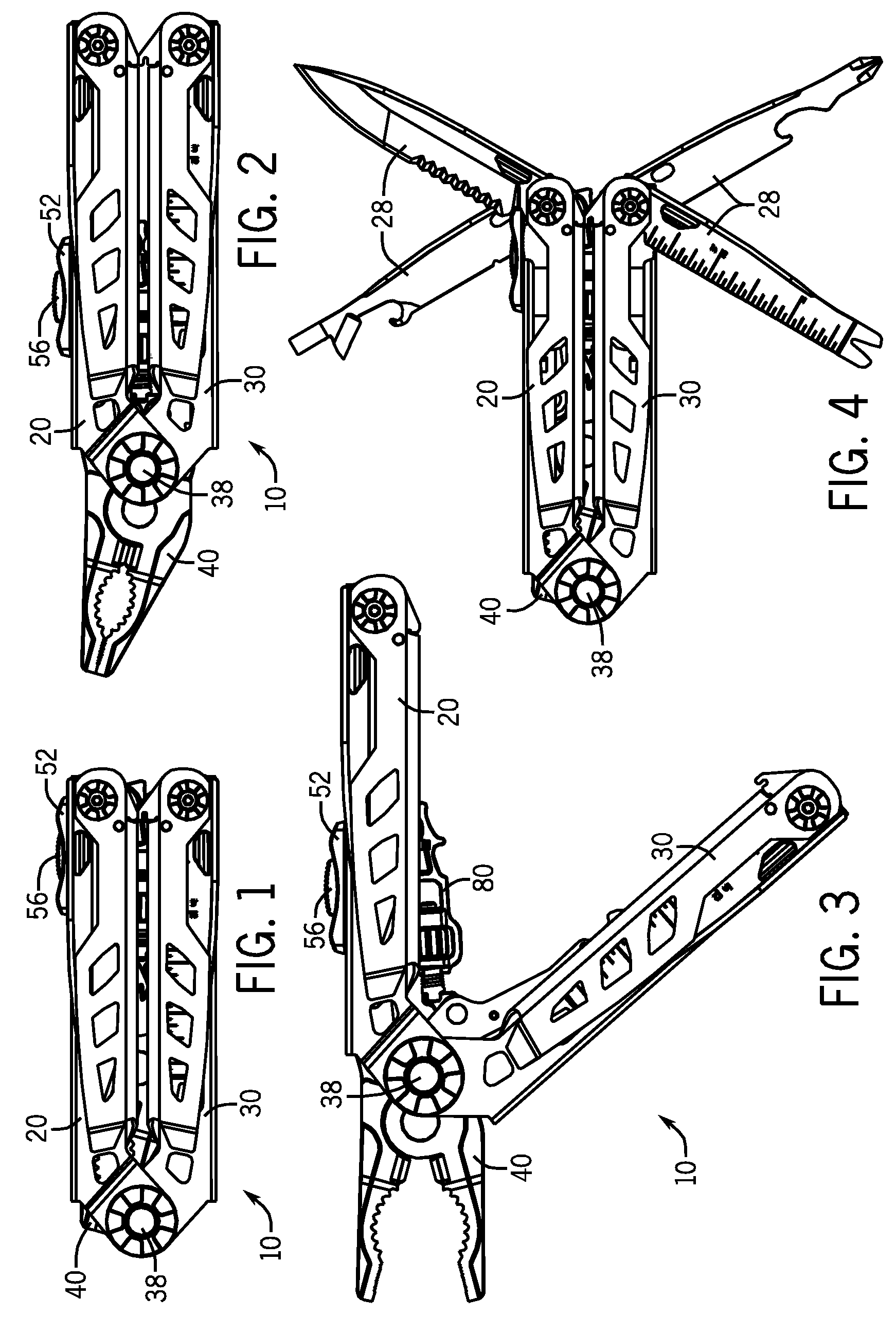 Multi-function tool with locking pliers