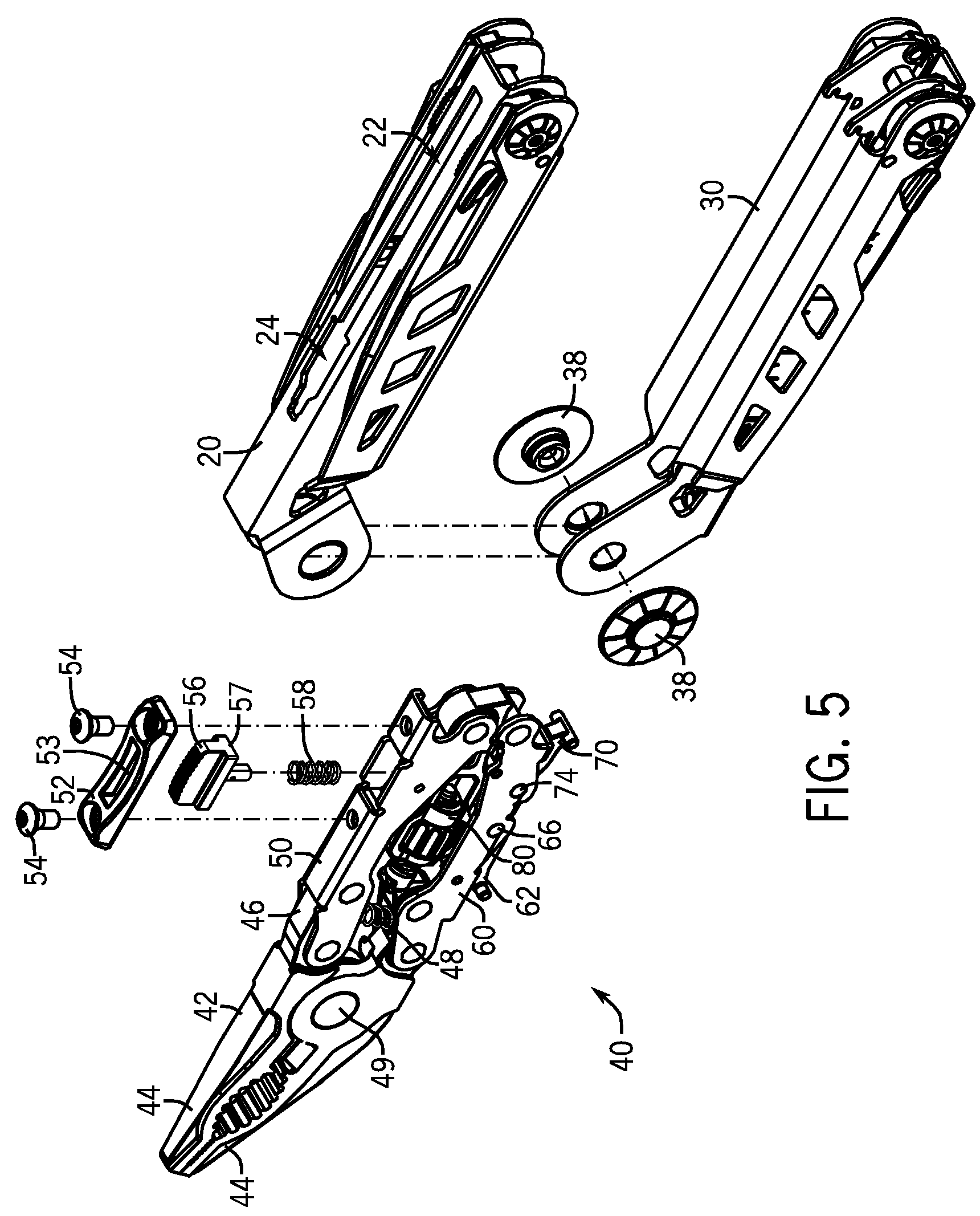 Multi-function tool with locking pliers