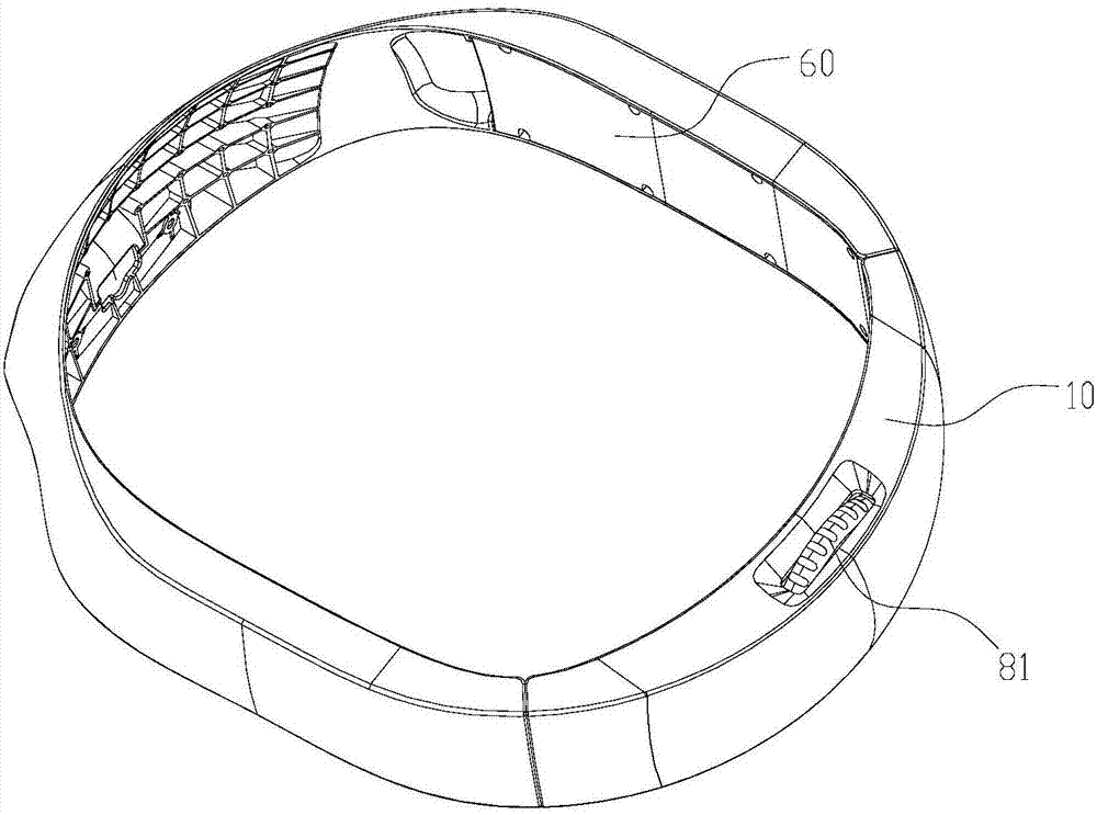 Head belt adjusting device for video glasses, head belt and video glasses