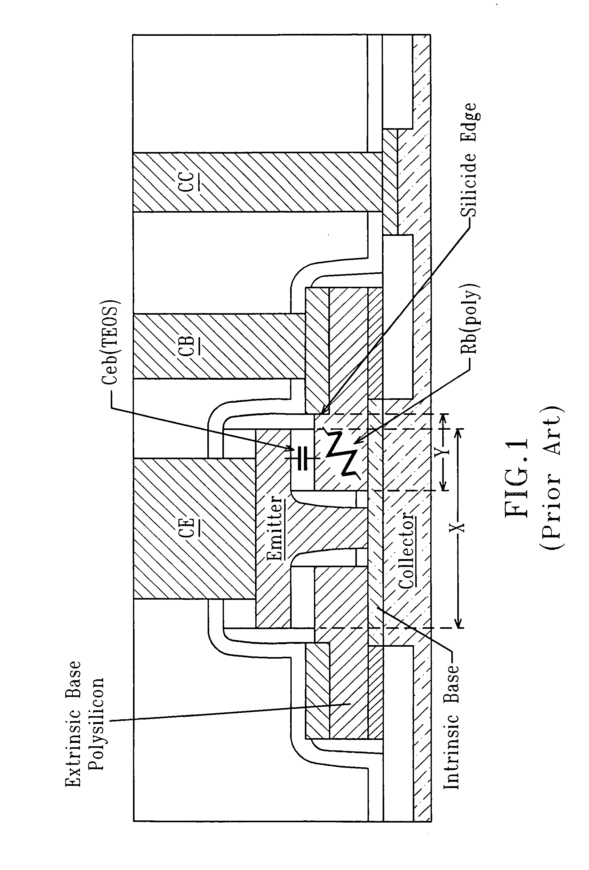 Bipolar transistor having self-aligned silicide and a self-aligned emitter contact border