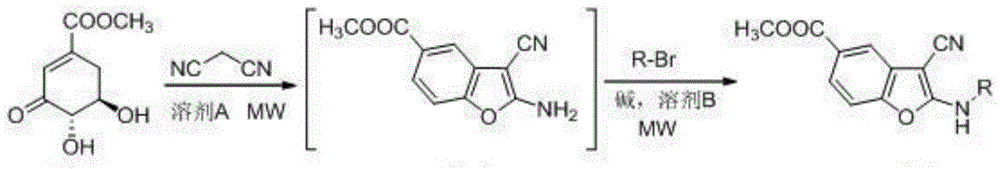 A kind of 2-alkylamino-3-cyanobenzofuran compound and its preparation method