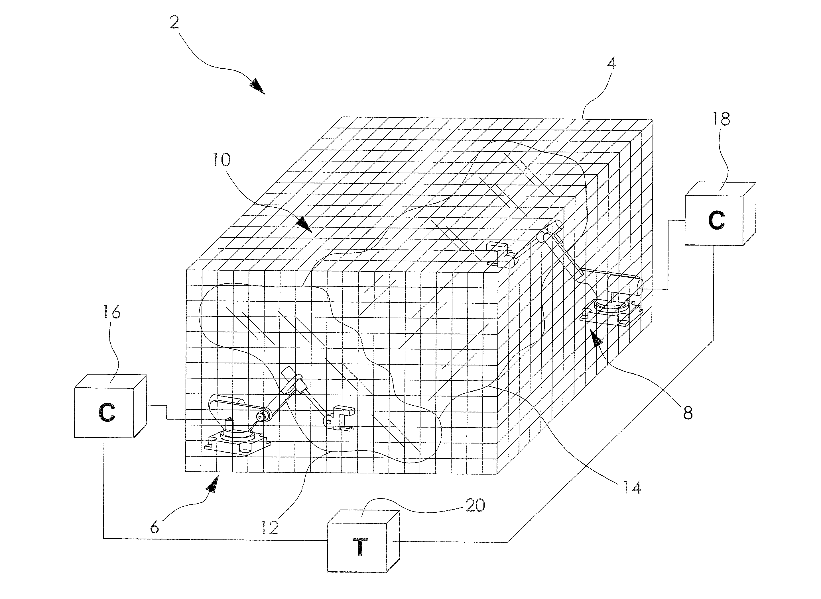 Multi-arm robot system interference check via three dimensional automatic zones