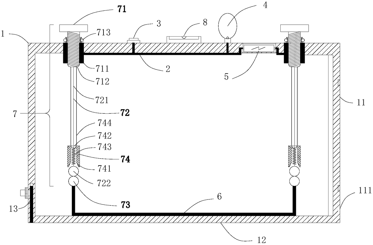 Simple real-time detection device for perpendicularity of vertical template