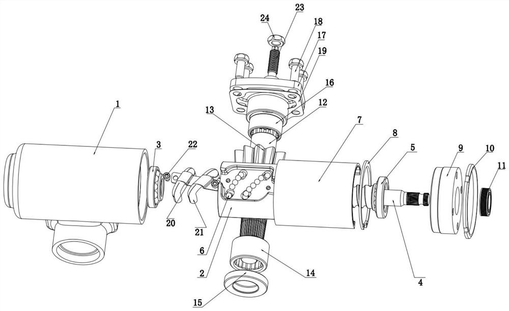 High-efficiency large-torque mechanical steering gear device