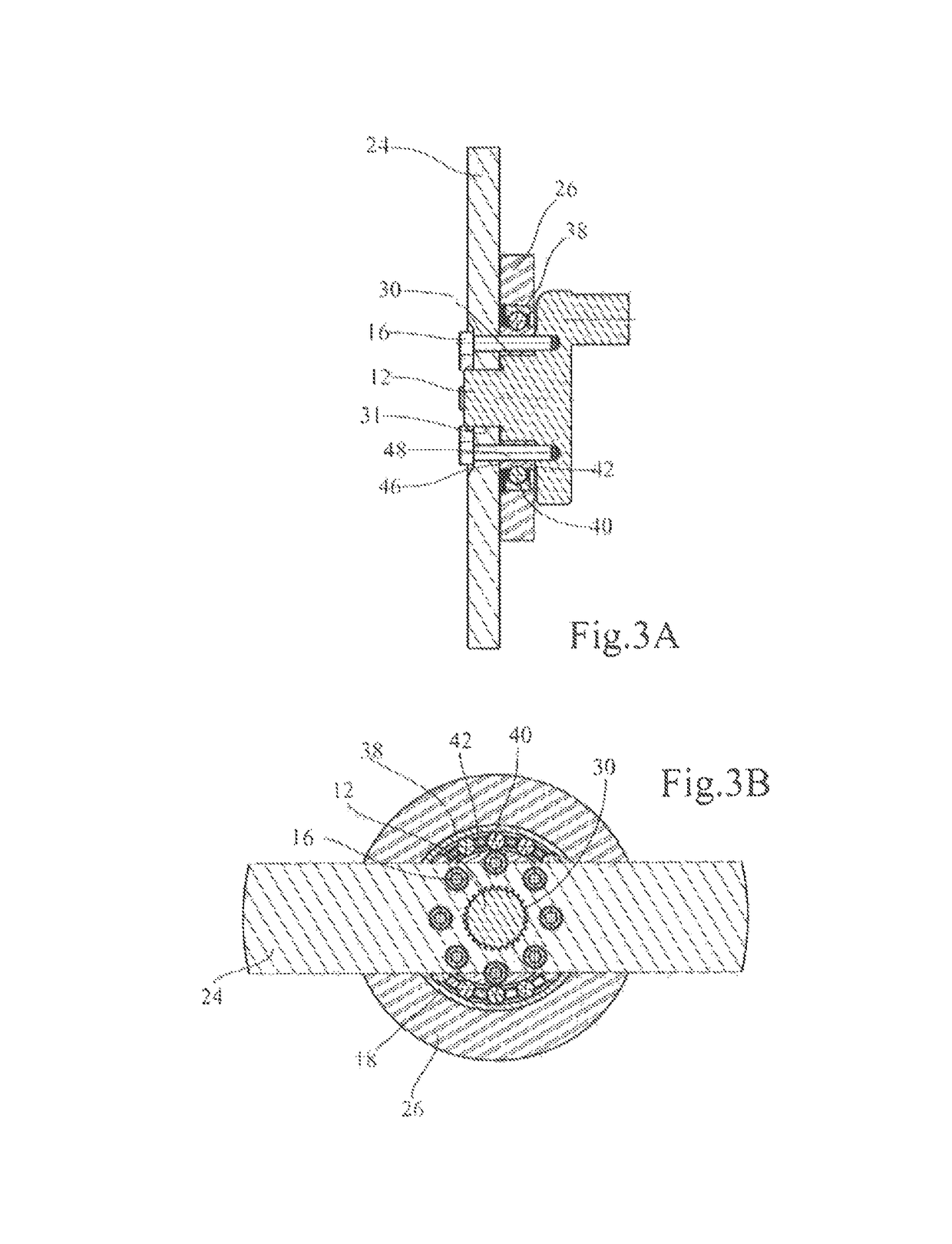 Assembly of a crankshaft end portion with a flywheel and a guide bearing, and related engine assembly