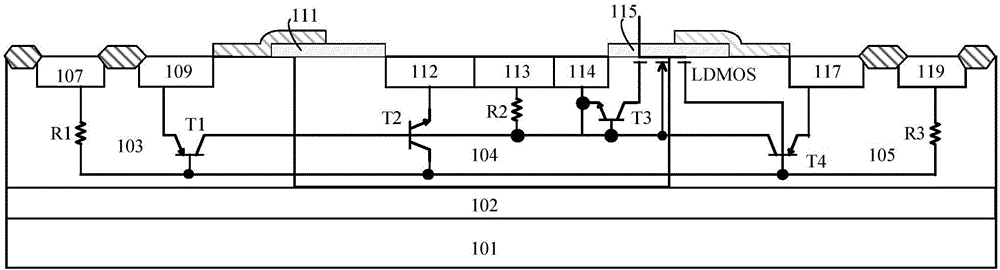 A high-voltage esd protection device with a small hysteresis window