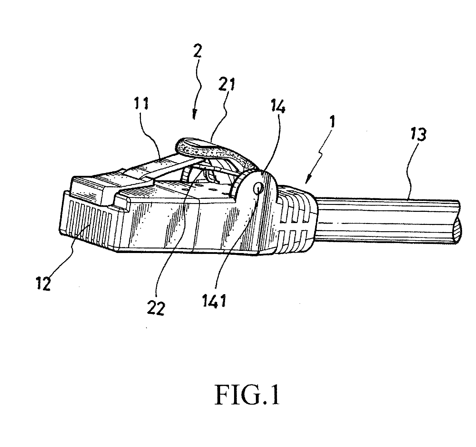 Communication Connector with Tab Operating Mechanism