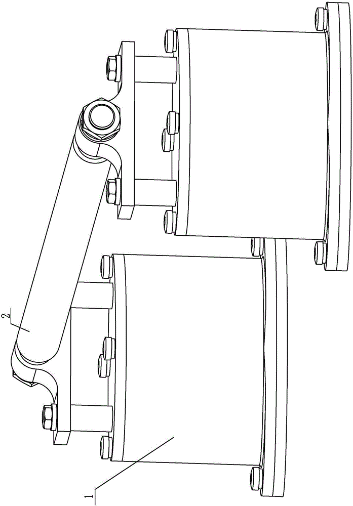 Double-point elastic supporting cylinder vortex induced vibration fluid kinetic energy conversion device