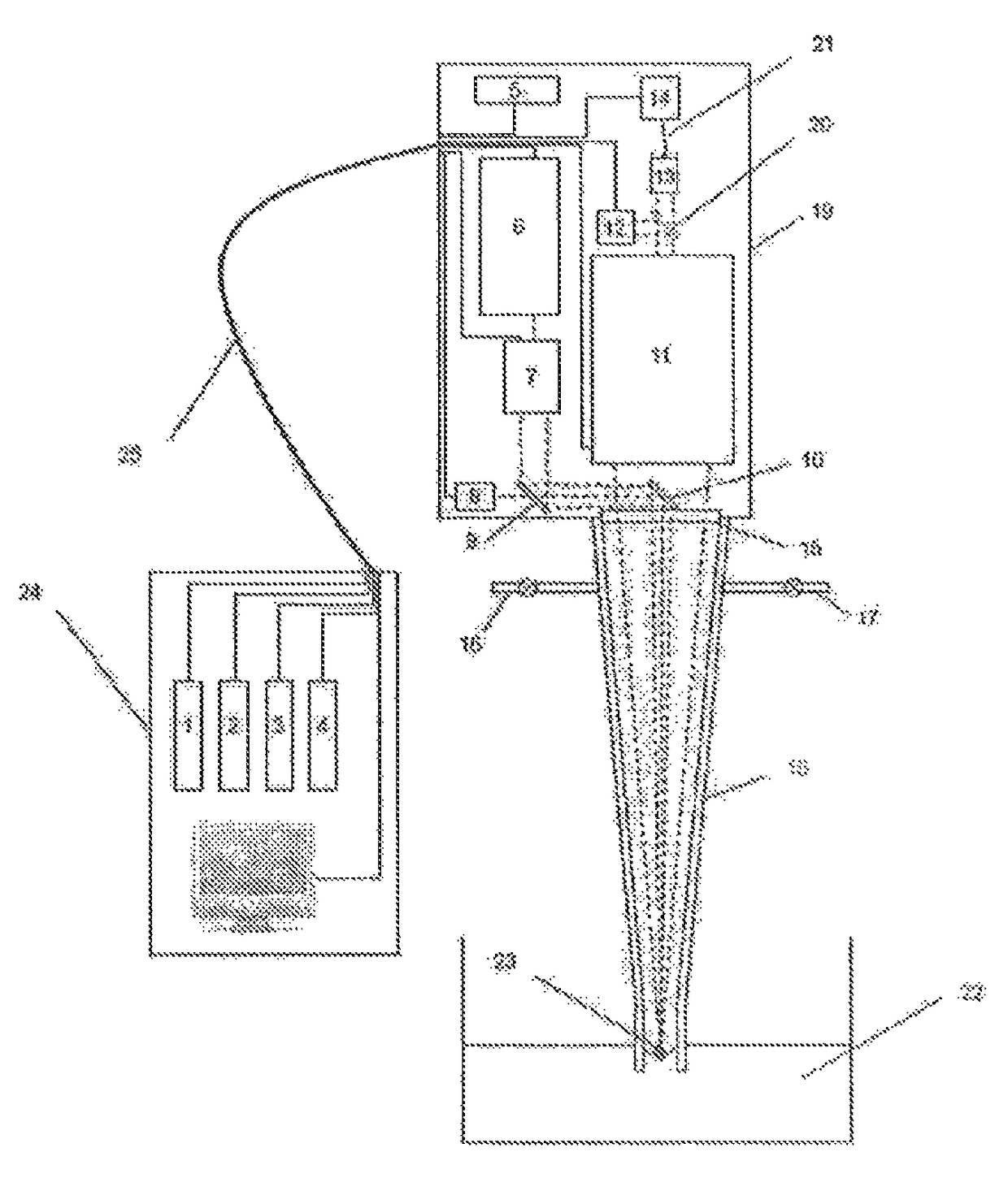 In-situ on-line detection device and method for long-distance metallurgical liquid metal component