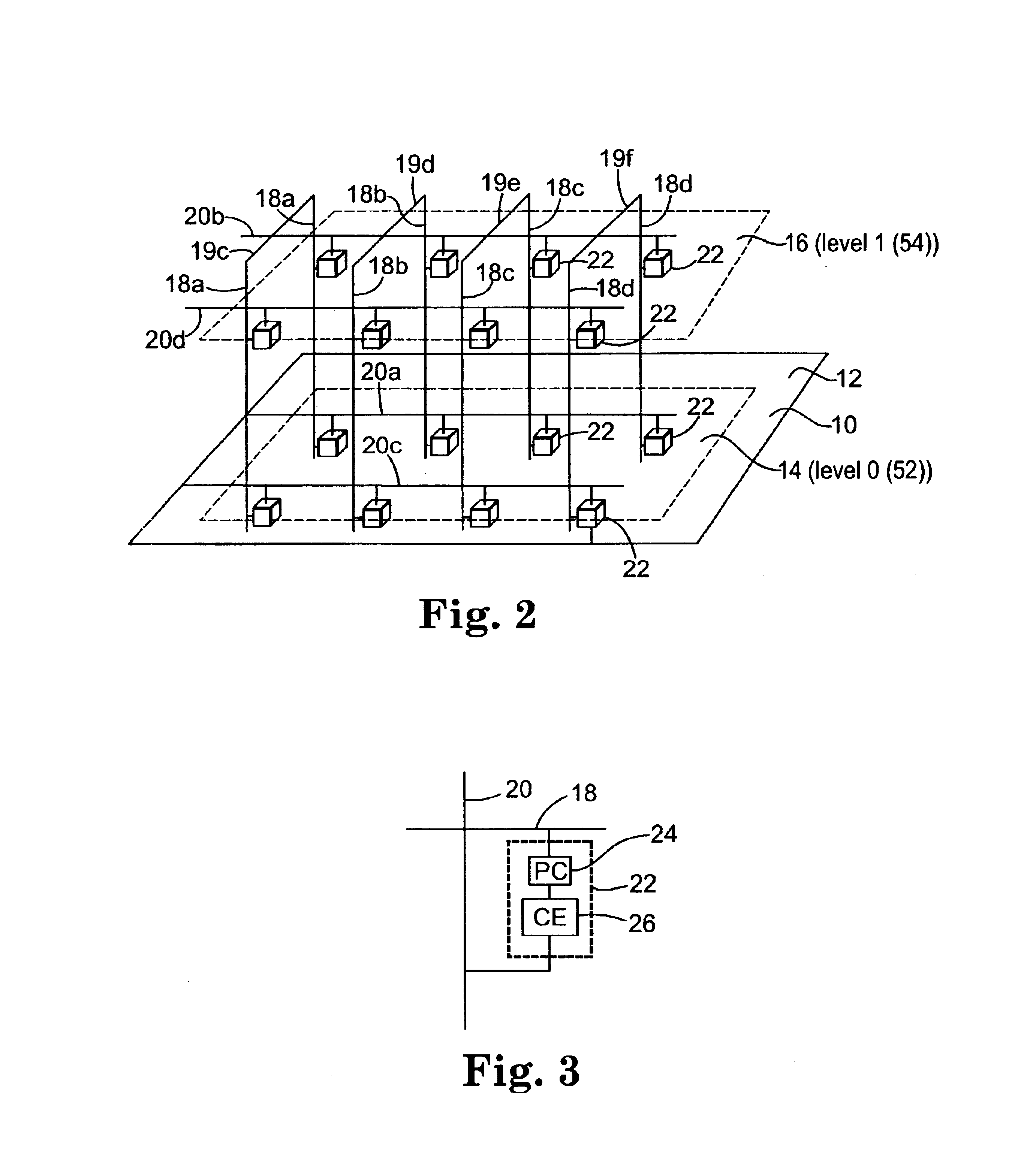 Memory array with continuous current path through multiple lines