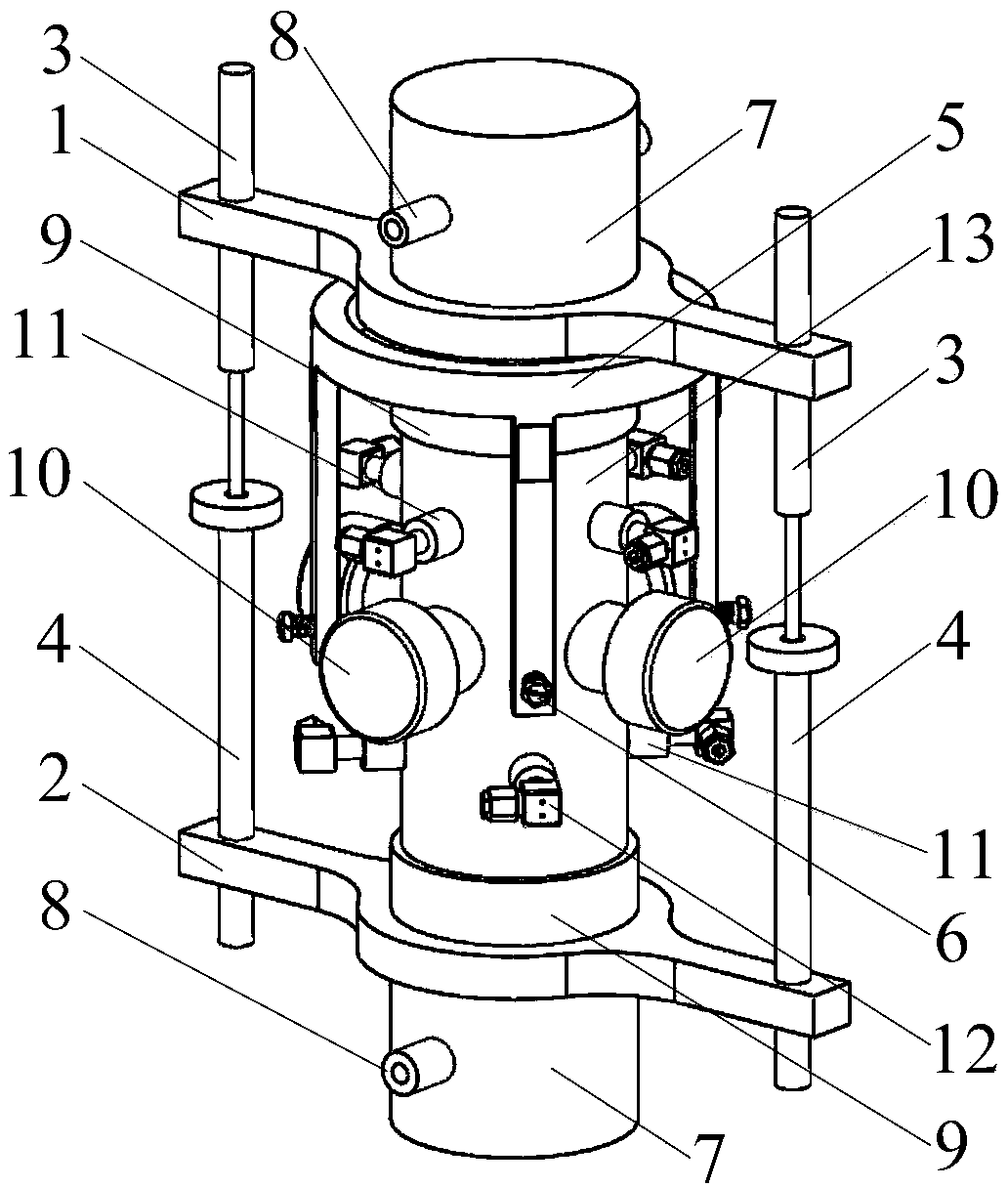 Sample sealing device and method for testing active and passive real-time acoustic waves in rock breaking process