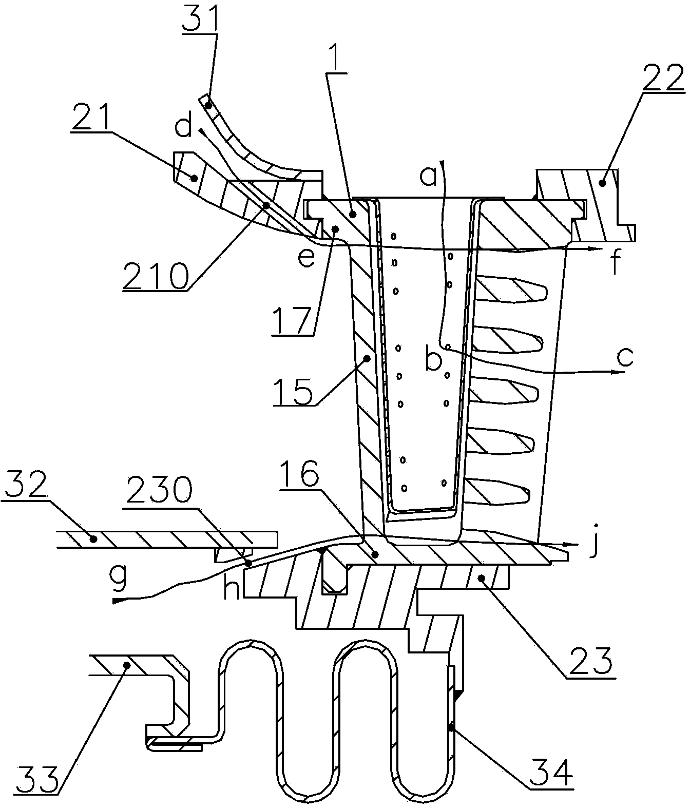 Device for cooling guiding device group of turbine